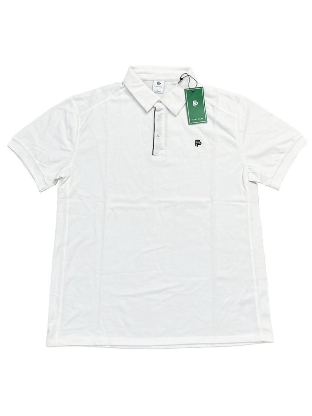 Flint Park Mens White Polo Shirt Organic Cotton Size Large NWT